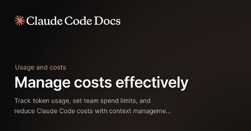 Manage costs effectively - Claude Code Docs